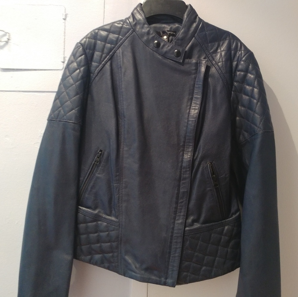 Aqua Blue leather jacket